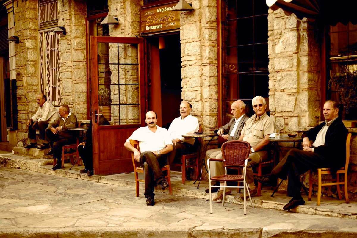 Greek men at a kafeneio