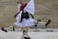 Changing of the guards in front of the Greek Parliament