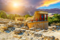 Sunrise on the magnificent Palace of Knossos in Crete