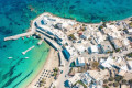 Aerial view of Pollonia in Milos