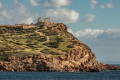 View of Cape Sounion by the sea