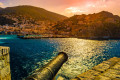 The canons decorating the port of Hydra