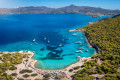 Azure waters in Moni beach, Aegina