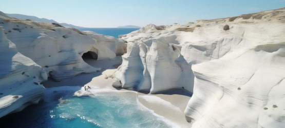 The Sarakiniko beach in Milos